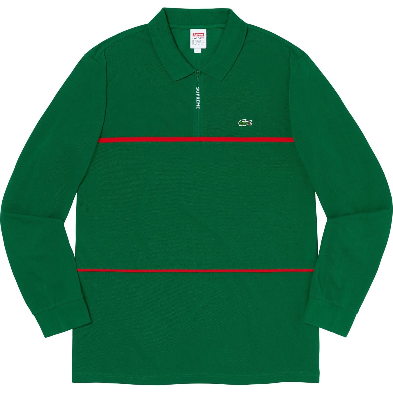 Supreme®/LACOSTE Pique Zip L/S Polo view 3